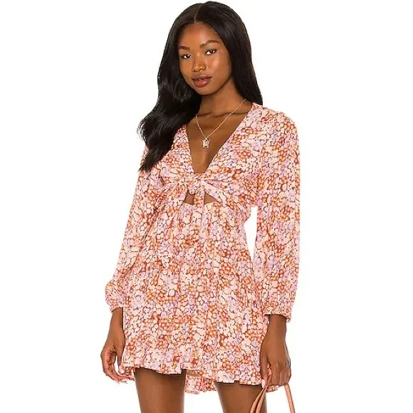 L Space Stay Golden Dress Tie Front - Picture 1 of 7